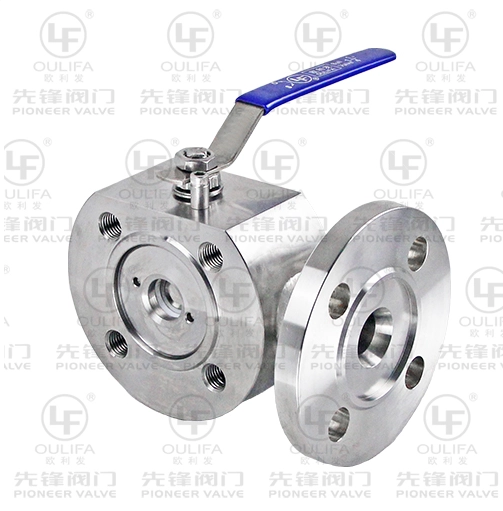 V&aacute;lvula de esfera de 3 vias tipo wafer fino